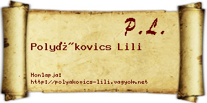 Polyákovics Lili névjegykártya