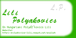 lili polyakovics business card